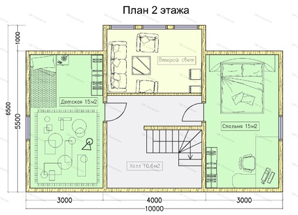 Дом каркасный 10x11,5 ДК-103