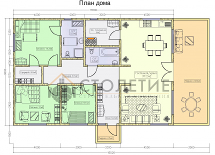 Дом каркасный 16,5 х 9 ДК-142