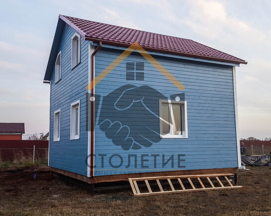 Каркасный двухэтажный дом в деревне Лампово фото 1