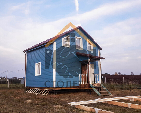 Каркасный двухэтажный дом в деревне Лампово фото 3