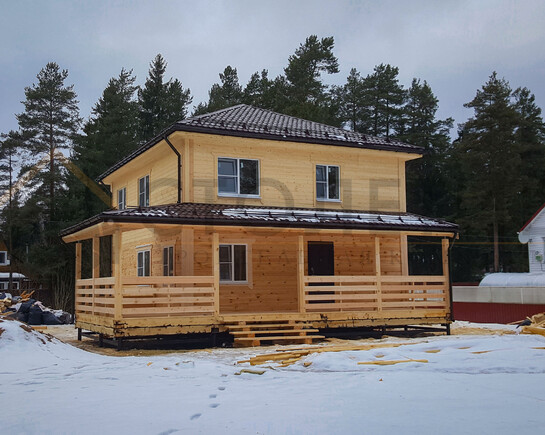 Фото 1 - брусовый зимний дом 8 на 9 Индивидальный проект Вырица