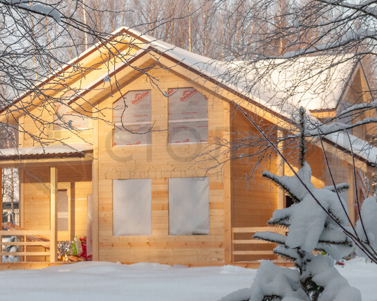 Фото Каркасный зимний дом 9 на 12 по увеличенному проекту ДК-101 Рощино