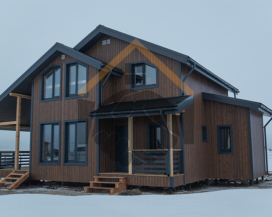 Фото 1 - каркасный зимний дом 8,5 на 12 по проекту ДК-101 в дер. Аннолово