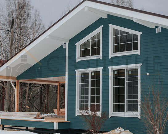 Фото Каркасный зимний дом по проекту ДК-109 с индивидуальными изменениями в пос. Мга